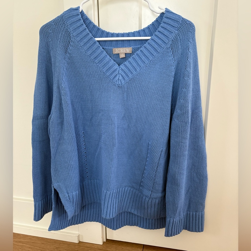 J. Crew Women's V-Neck Sweater in Soft Blue